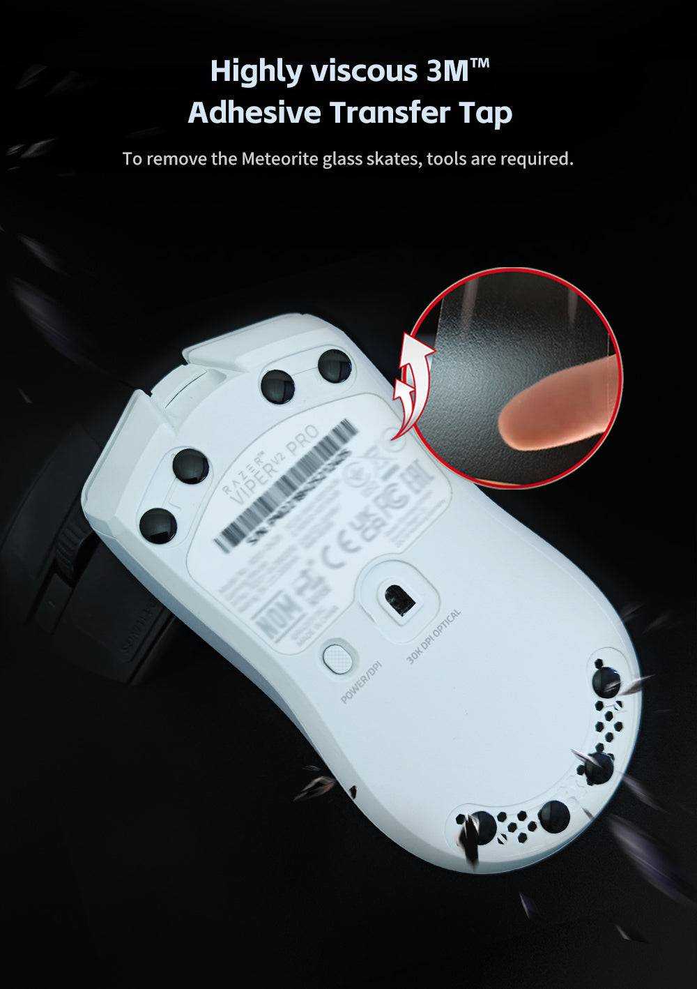 Patins à souris en verre météorite X-Raypad - Points universels