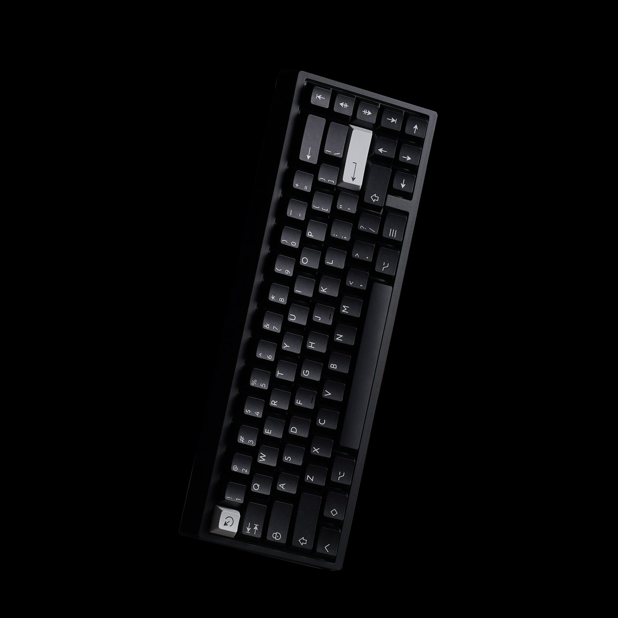 PBTFans White on Black Keycap Set