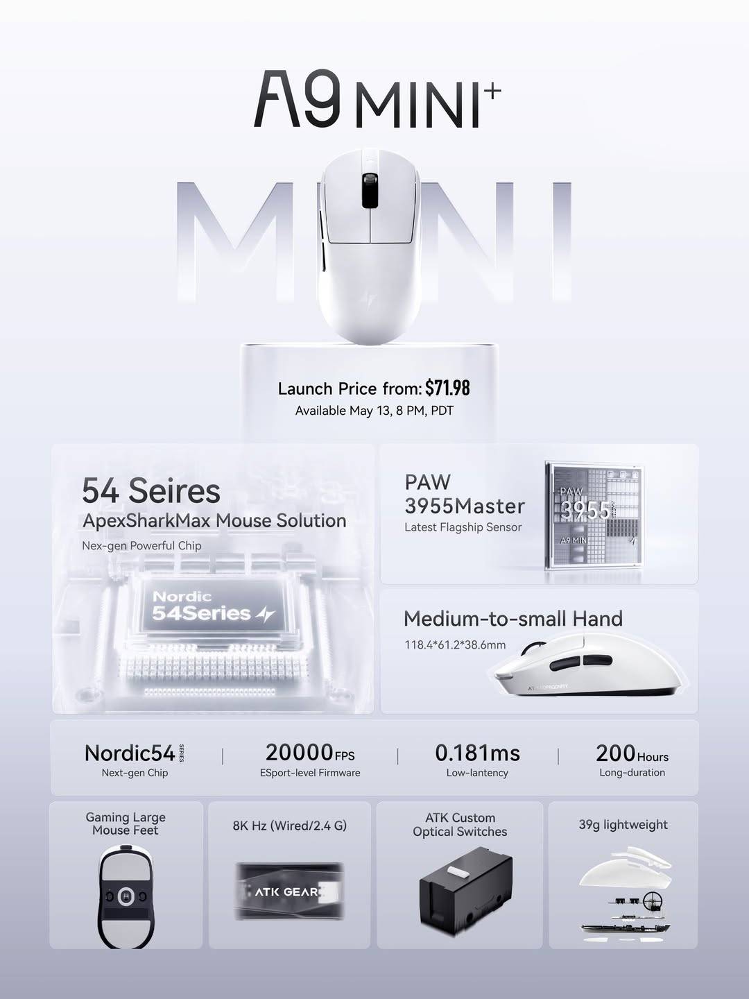 Souris ATK A9 Mini+ (noir)