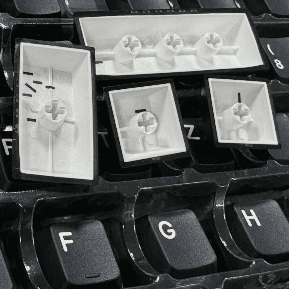 CK PBT White on Black (ISO - DE) Keycap Set - InputGear DE