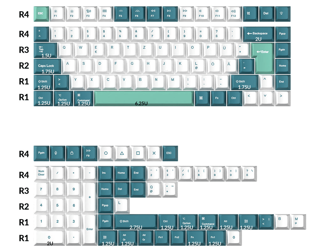 Keychron White Mint (ISO - DE) Keycap Set - InputGear DE