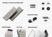 Nuphy Node75 Profil haut Blanc (ANSI)