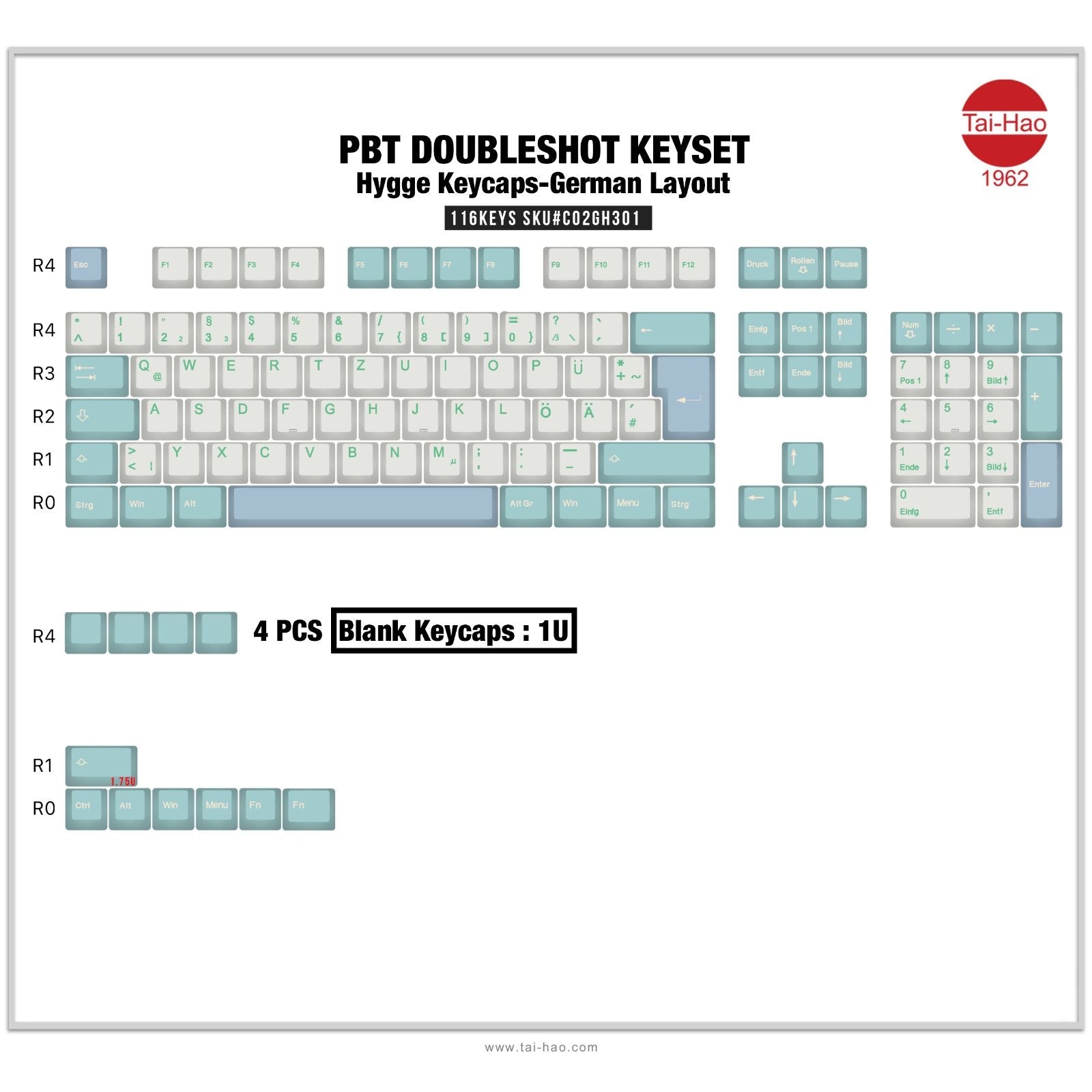 Tai-Hao Hygge (ISO-DE) Keycap Set - InputGear DE