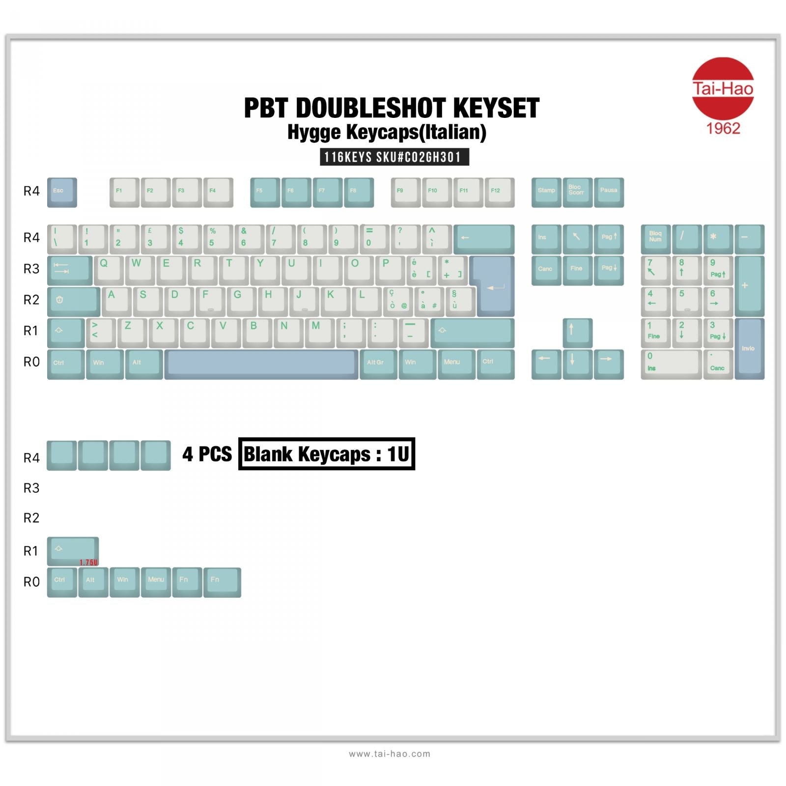 Tai-Hao Hygge (ISO-IT) Keycap Set - InputGear DE